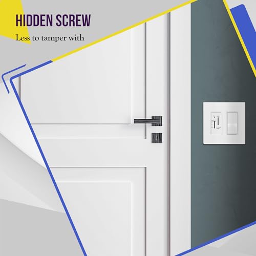 ENERLITES Standard 2-Gang White Screwless Decorator Wall Plate Cover - Durable, Easy to Install