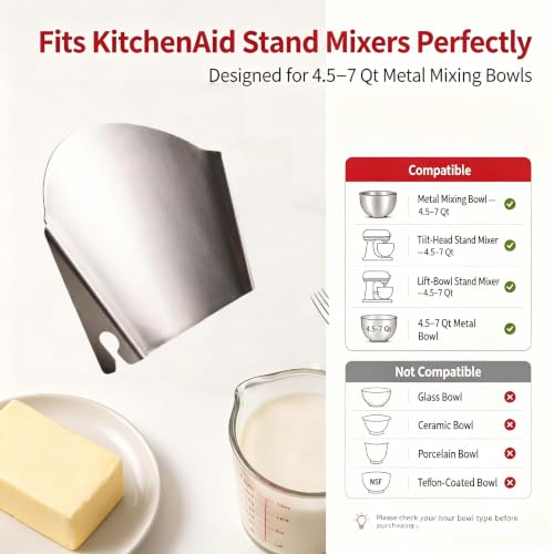 Stainless Steel Pouring Chute for KitchenAid Stand Mixer – Dishwasher Safe