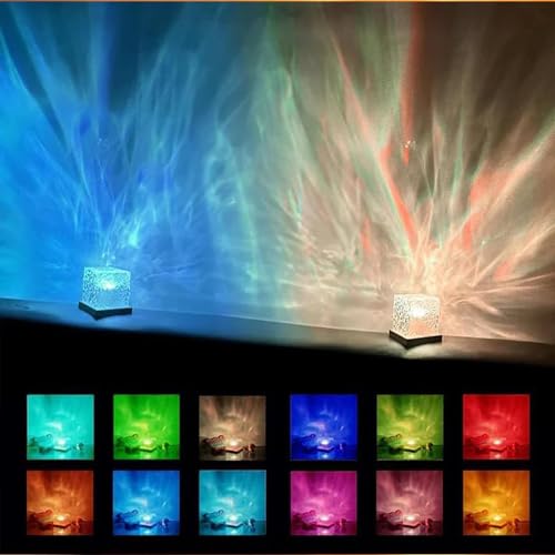 Growalleter Blue Ocean Wave Projector Light - Water Ripple Mood Night Lamp with Remote