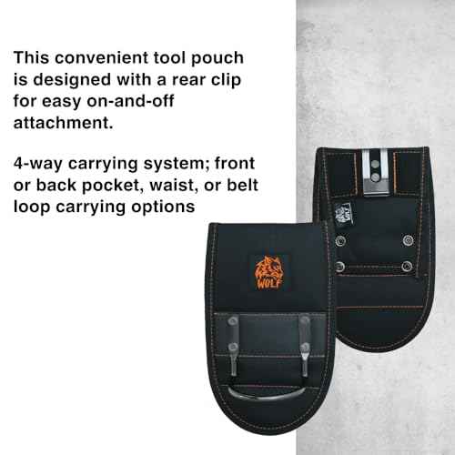 WOLF WTH2101 Heavy-Duty Ballistic Steel Loop Hammer Holder | 3¡¯¡¯ Work Tool Belt Tunnel | Mallet Rock Pick Holster | Durable Lightweight | Construction Contractor Bricklayer Mining Maintenance Handyman
