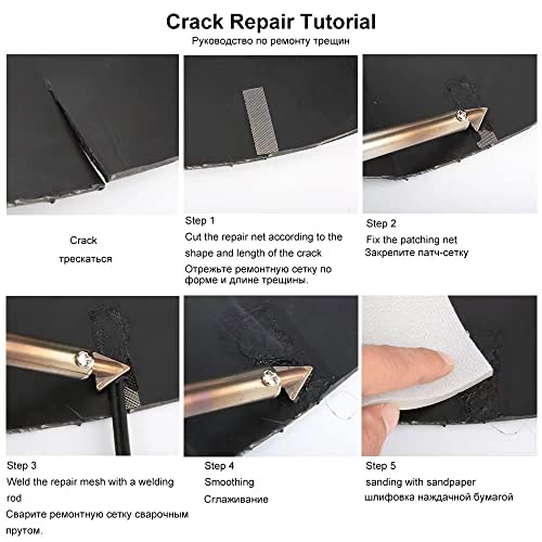 Plastic Repair Welding Kit, with 80W Iron, 90 Plastic Rods, 1 Metal Brush,1 Metal Stand,Reinforcing Mesh, 2 Welder Tips,for Car Bumper,Dashboard,Canoe,Kayak Repair Kit,Plastic Welder Kit for DIY