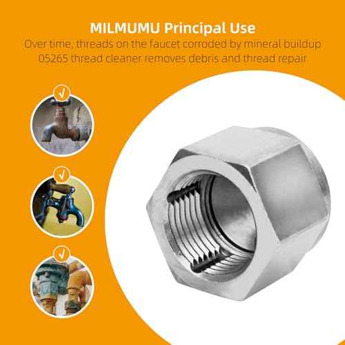 Outdoor Faucet Hose Hex Thread Cleaner Tool 05265 -For Household Outdoor Faucet 3/8" Socket Drive or Wrench Hose Thread Cleaning Tool - 1PACK