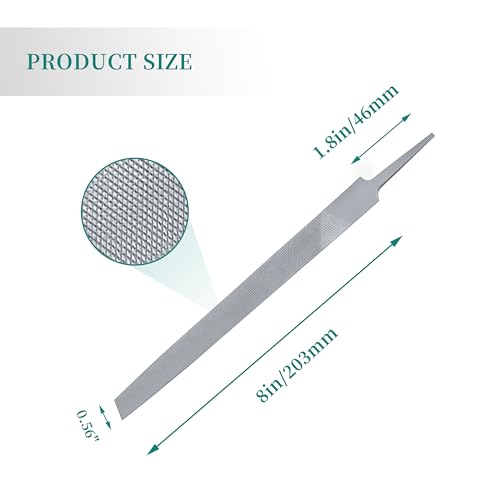 8-Inch Flat Bastard Double Cut Without Handle File for Metal Files (1 Count -21862N)