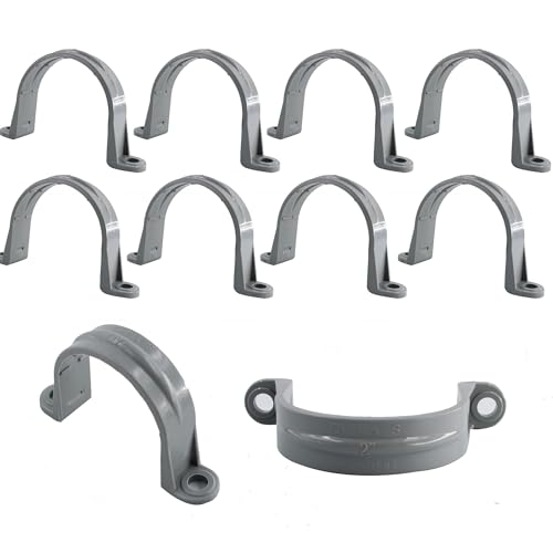10PCS 1-1/2 Inch PVC Pipe Straps, Two Hole Plastic Pipe Clamps, Conduit Strap Clamps, Cable Clamp, PVC Pipe Mounting Bracket