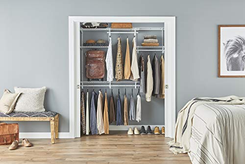 White Adjustable Closet Organizer System 4-6 ft. | Wire Shelves & Rods