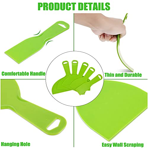 Utoolmart Putty Knife 10" Putty Scraper Large Size Flexible Paint Scraper Tool for Spackling, Wallpaper Scraper Plastic Spreader, Spatula Scraper, Spackle Tools Green 2Pcs
