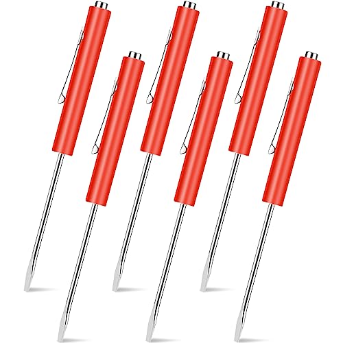 6 Pieces Pocket Screwdriver Mini Tops And magnetic pocket screwdriver with A Single Blade Head for Mechanical, Electrician (Red)