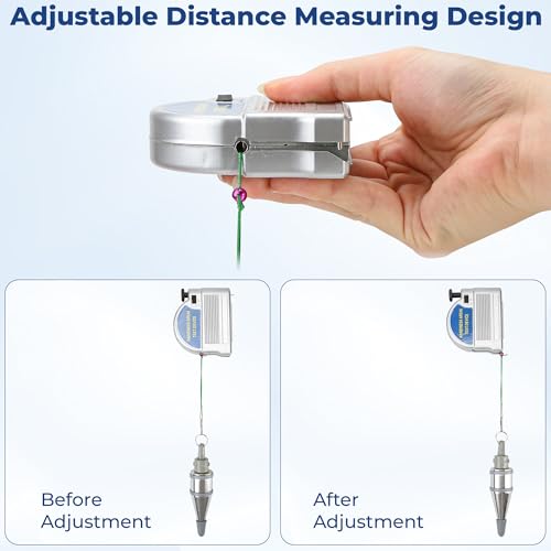 Retractable Plumb Bob with 6M (19.7ft) String – Magnetic Line Tool,