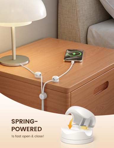 Lamicall Snow White 6-Pack Rotatable Cord Organizer with Spring Lock