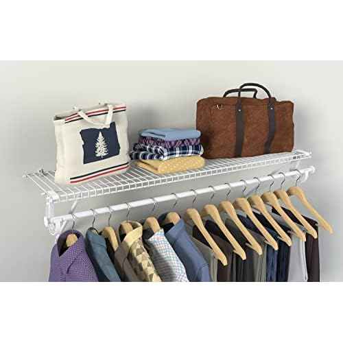 ClosetMaid 5631 SuperSlide Ventilated Shelf Kit with Closet Rod, 4-Foot x 12-Inch, White