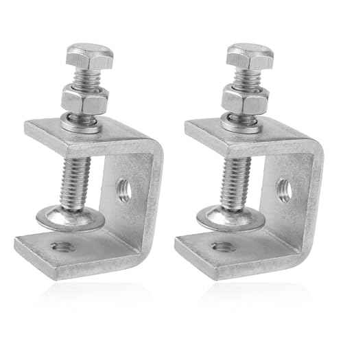 2 Pack 304 Stainless Steel Small C Clamps 1 Inch Mini C-Clamps Heavy Duty With Wide Jaw Opening for Woodworking and Welding Mounting (30mm)