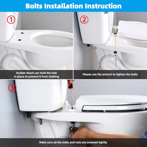 Hibbent 2 pcs Universal Brass Toilet Seat Bolts Kit with Metal Nuts - Easy Installation