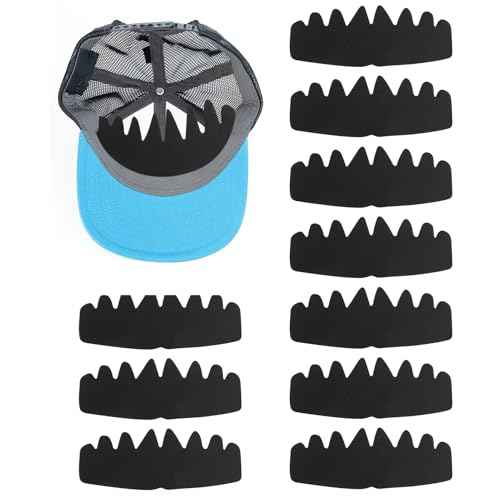 10-Pack Black Baseball Cap Inserts, Flexible Washable Hat Shaper Liner for Snapback, Fitted, Trucker Caps, Reusable Hat Felt Shapers, Crown Support (Black)