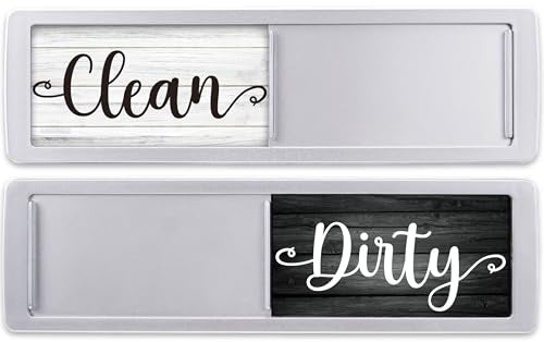 FridayVibez Dark Farmhouse Dishwasher Magnet Sign — Clean/Dirty, 7x2in, Adhesive Included