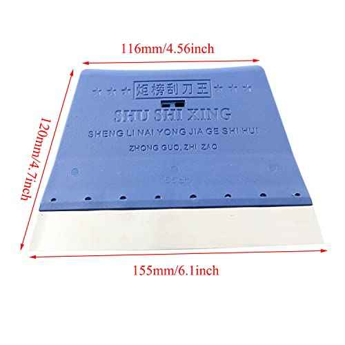Stainless Steel Solder Paste Scraper 155mm Flat Squeegee Scraping Board for Grinding and Polishing, Blue