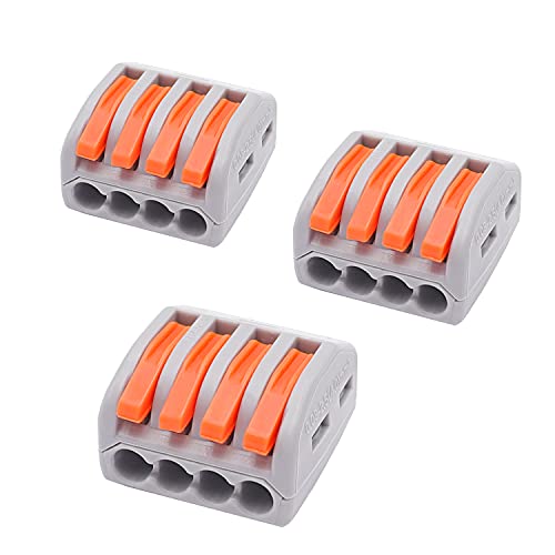 25 Pcs Smseace 4-Port Lever Nut Wire Connectors - Fast Conductor Terminals PCT-214