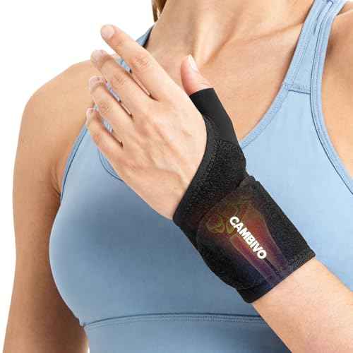 CAMBIVO 2 Pack Wrist Brace, Wrist Compression Wraps with Custom Support, Ergonomic Wrist Band for Daily Support, Light Exercise, Carpal Tunnel, and Tendinitis, Fits Left & Right Hand