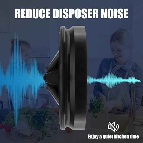 Garbage Disposal Splash Guards 3 3/8" Sink Baffle QCB-AM Replacement for InSinkErator Evolution Series, Upgraded Removable Quiet Collar Drain Plugs, Garbage Disposer Accessories, Black