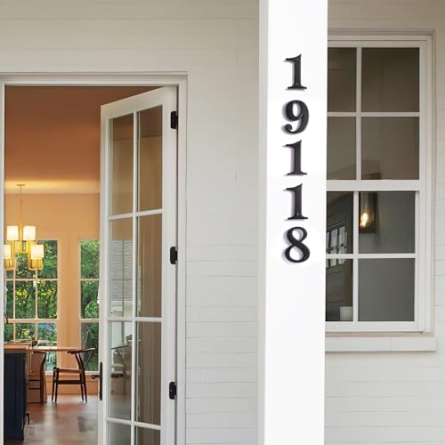 Emotionlite Black Large Modern House Numbers 1 - 5 Inch Zinc Alloy Outdoor Address Sign