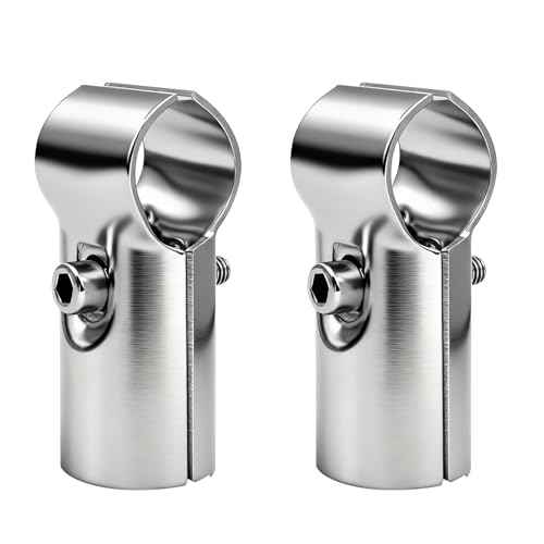 T Pipe Connector Clamps,2 Set 25mm(OD.1inch) Stainless Steel Pipe Fence Clamp Tee Corner Fitting End Rails Clamps