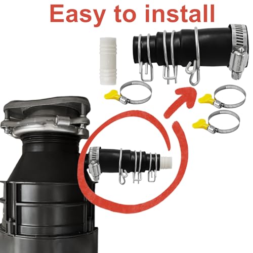Garbage Disposal Dishwasher Connector Kit with Hoses and Clamps - Universal Fit