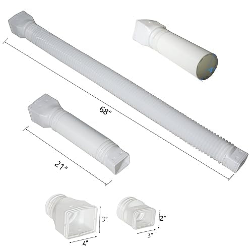 White Rain Gutter Downspout Extenders 2-Pack, Flexible, Extendable from 21 to 68 Inches