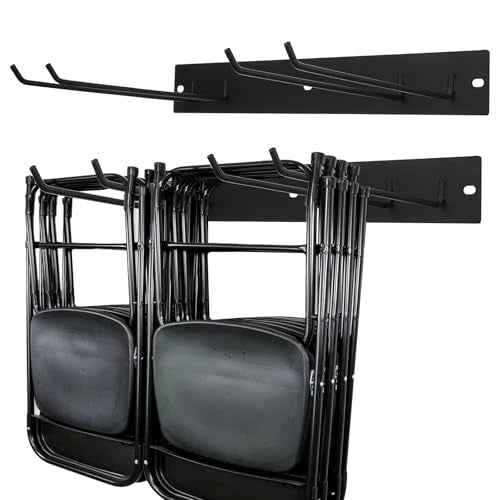 2 Pack Folding Chair Storage Rack for Chair Organization and Garage Wall Mount Storage, Garden Tool Rack Organizer