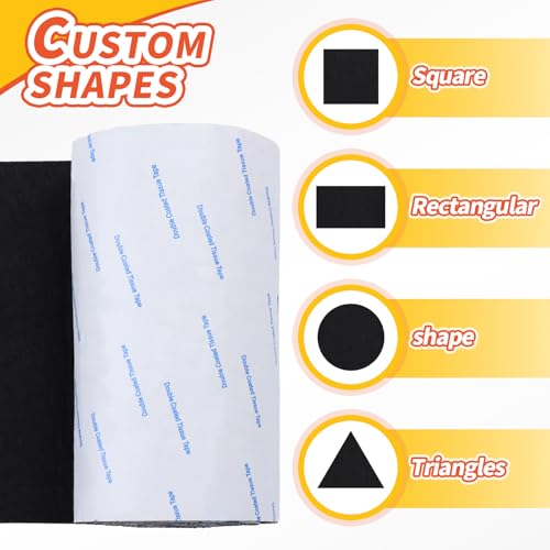 Black Felt Furniture Pads 40 x 5 Inch Self-Adhesive Floor Protectors - 1 Pack