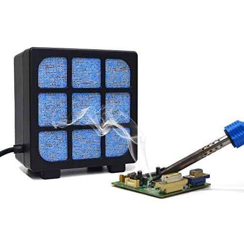 MUIN Solder Fume Extractor - 3 Stage Filtration Solder Smoke Absorber for Soldering and Wood Burning,Portable Soldering Fume Extractor Fan for Soldering Station (Black)