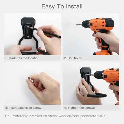 Housolution Bike Wall Mount with Fixed Hook, [6 Pack] Heavy Duty Bike Storage Rack, Bike Rack Vertical Stand for Garage - Easily Hang/Detach - with Screws Iron Bike Hanger Brackets