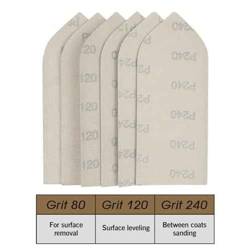 ROLLINGDOG 7 PCS Detail Sander Kit - 7.7¡± x 3¡±Hand Sander With 6PC Sandpaper for Drywall, Wood, and Metal Sanding (80,120,240 grit)