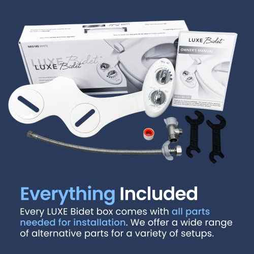LUXE Bidet NEO 185 - Dual Nozzle, Self-Cleaning, Non-Electric Bidet Attachment for Toilet Seat, Adjustable Water Pressure, Rear & Feminine Wash (White)