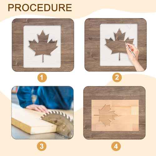 Maple Leaf Router Templates, Acrylic Router Inlay Template for Woodworking, 5mm Thick Decorative Template Router Jig Woodworking Craft Tracing Stencils Guide Tool