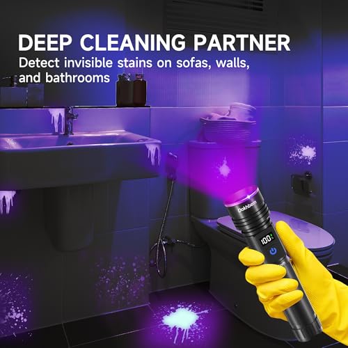 365nm Rechargeable UV Black Light Flashlight for Pet Urine & Stain Detection - 1 Pack