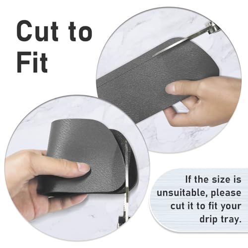 LOPNUR 2 Pack Refrigerator Drip Tray Catcher, Large 9" x 3.1" Trapezoid, Gray (Trapezoid - 9x3.1")