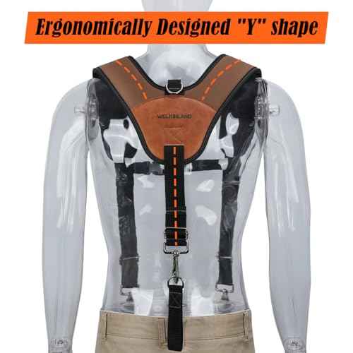 WELKINLAND Heavy Duty Tool Belt Suspender, Comfy Padded Tool Belt Suspenders, RipStop Construction Tool Belts Suspender, Fully-Adjustable Tool Belts Suspenders For Men, Carpenter Belt Suspender
