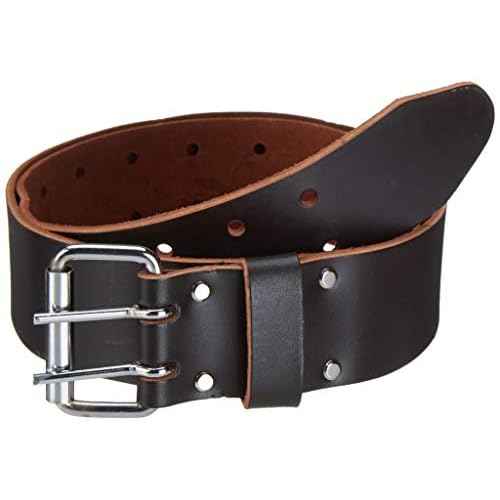 LAUTUS 2" Leather Tool Belt ? Heavy Duty Genuine Top-Grain Leather Work Belt with Double Prong Buckle, Adjustable 30"-46" Waist, Carpenter & Electrician Construction Belt