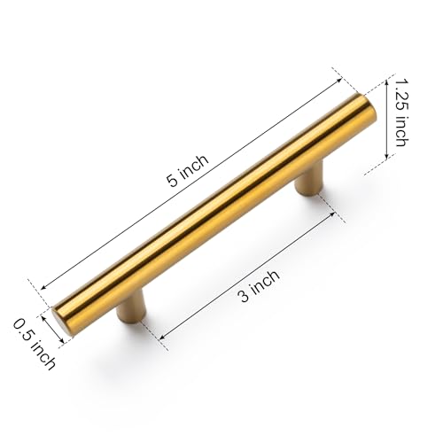 Aegero 10 Pack Matte Black Cabinet Handles 5 Inch Length, 3 Inch Hole Center, Modern Kitchen Hardware