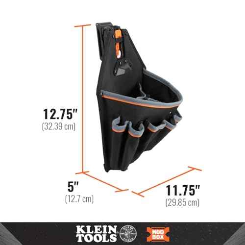 Klein Tools MODbox Tool Pouch, Electrician Bag, Quickly Attach and Release from Tool Belts and MODBox Rail System