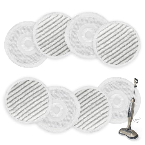 AIR U+ 8 Pack Steam Mop Replacement Pads for Shark Steam & Scrub Mop (White)