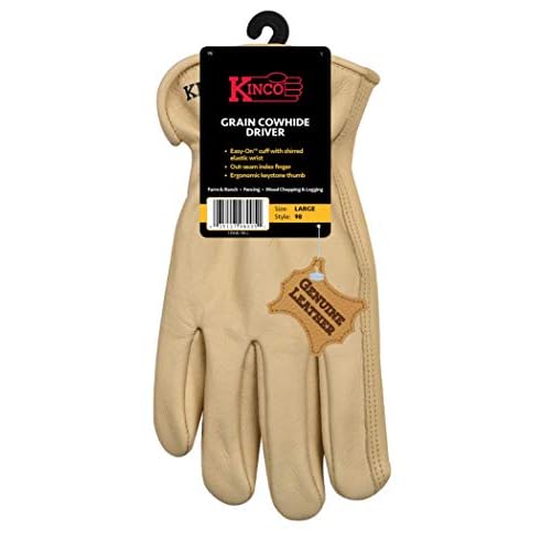 Kinco - Unlined Cowhide Leather Work Gloves, (98)