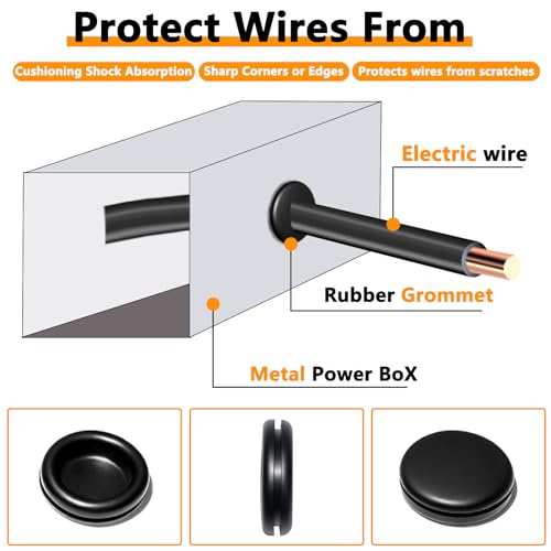 70 Pack Rubber Grommet Kit for Automotive Wiring, Home Improvement, Organizer