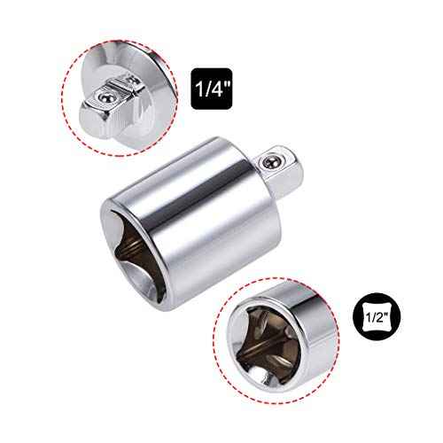 uxcell 1/2 Inch Drive (F) x 1/4 Inch (M) Socket Reducer, Female to Male