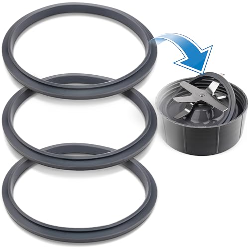 Nutribullet Gasket Replacement Rings 3-Pack - Dual-Lip Seals for 600/900/1200 Blenders