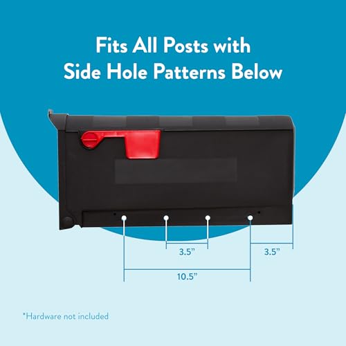 Architectural Mailboxes Patriot Plastic Post Mount Mailbox, Compatibility Code E, GMB505BAM, Black, Medium Capacity