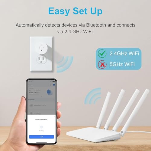 EIGHTREE WiFi Smart Plug Outlet 2-Pack with Alexa & Google Compatibility - Model 15A