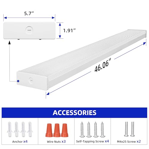 Hykolity 4FT 5.7 Inch Wide LED Wraparound Light, 40W 4400LM 4000K, Hardwired