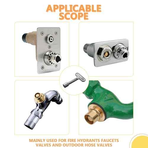 P1300-PART-13-KEY Fire Hydrant Water Spigot Key, Water Key for spigot for Wall Hydrant Water Spigot Lock/Outdoor Faucet Lock, Sink Wrench Faucet Tool, Fire Hydrant Key, Hose Bib Key