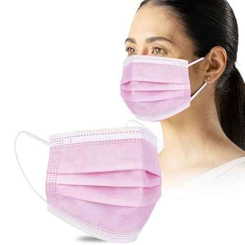 100 Pack 3 Ply Disposable/Filter Protection Face Masks for Adult Men Women