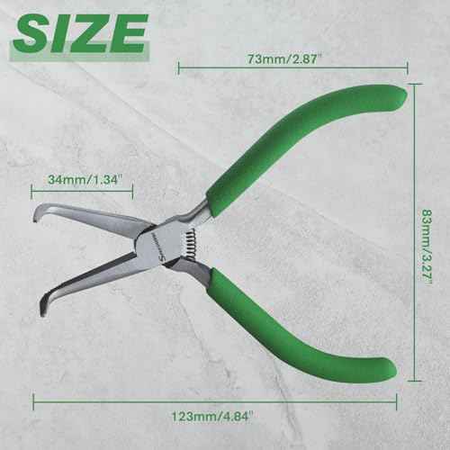 SPEEDWOX Mini Bent Needle Nose Pliers With Teeth 5" 45-Degree Bent Long Nose Pliers With Serrated Jaw Needle Remover Pliers Fishing Tools Precision Pliers For Jewelry Making And Small Object Gripping